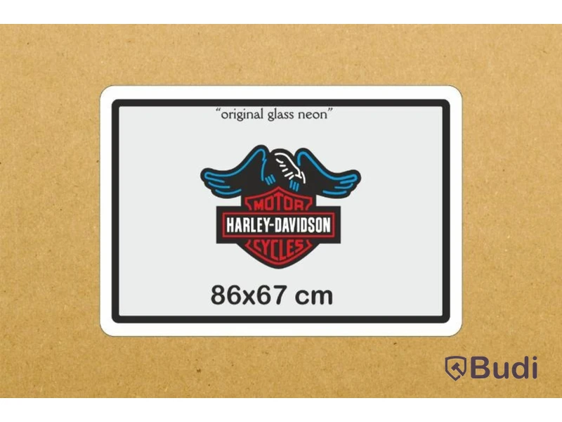 Neonskylt Harley-Davidson, glas
