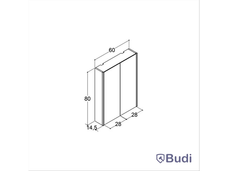 SPEGELSKÅP SCANBAD AMBI 80X60CM GRÅ MATT