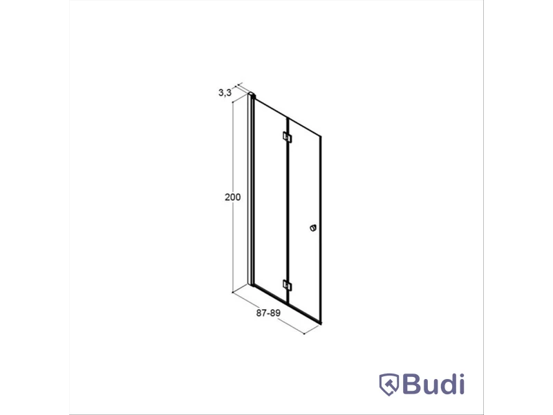DUSCHDÖRR SCANBAD FLEXI VIKDÖRR SATIN/KLAR 90CM