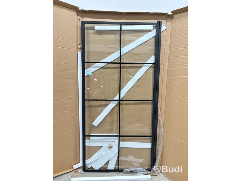 DUSCHVÄGG CAMARGUE FRAME NISCH MED SVARTA SPRÖJS 100 CM