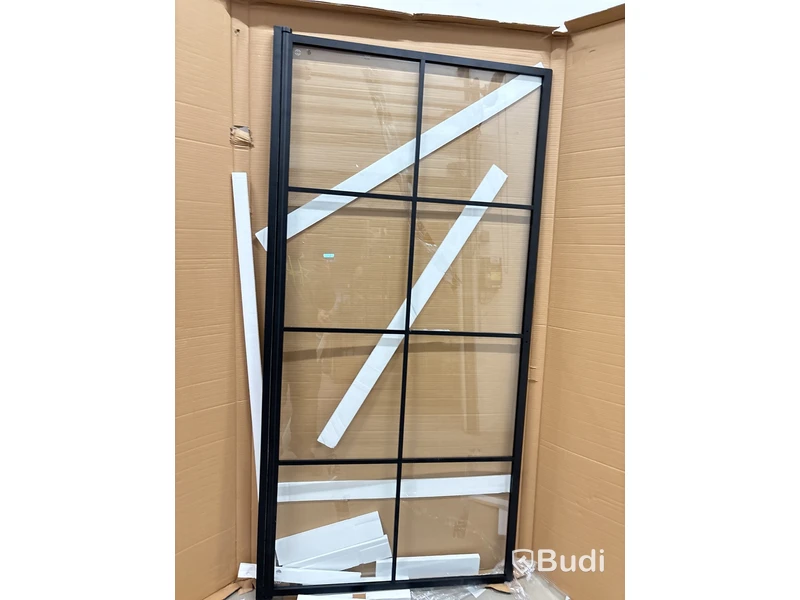 DUSCHVÄGG CAMARGUE FRAME NISCH MED SVARTA SPRÖJS 100 CM
