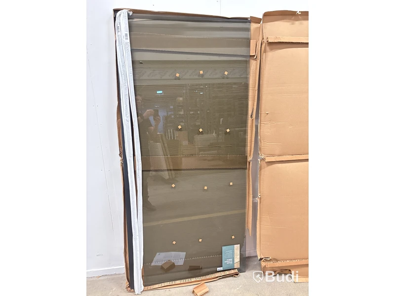 DUSCHVÄGG CAMARGUE VAL 90 CM MATTSVART/RÖKFÄRGAT