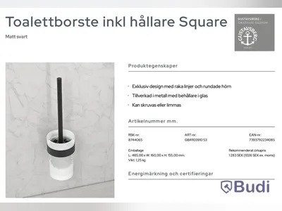 Paket med badrumtillbehör Gustavsberg: toalettrullehållare, toalettborsthållare samt 2 st. handukshållare