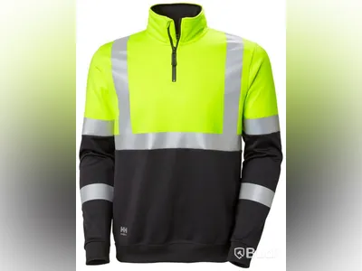 2 ST. SWEATSHIRT HELLY HANSEN, GUL/SVART, VARSEL KL1 ZIP STL. XL