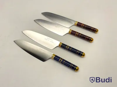 4 st. Kockkniv Bon Centuri Chefs Knife, 20 cm - 2 st. Marine blue och 2 st. Bordeaux red