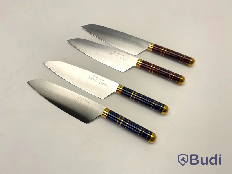 4 st. Kockkniv Bon Centuri Chefs Knife, 20 cm - 2 st. Marine blue och 2 st. Bordeaux red