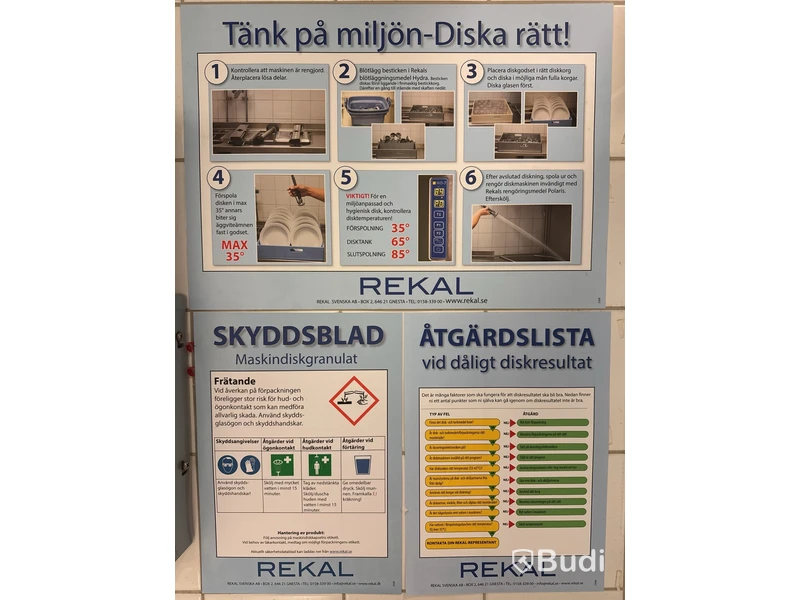 Diskmaskin inkl. 2 st. diskbänkar rostfri