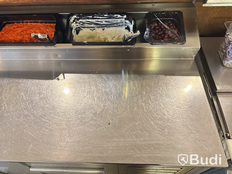 Rostfri kylbänk med kylränna