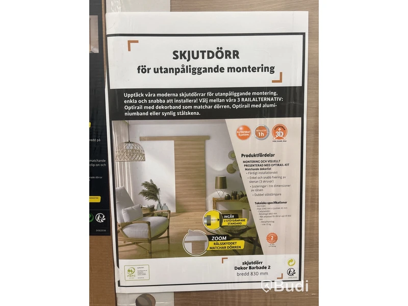 SKJUTDÖRR OPTIMUM BARBADE MED SOFTCLOSE 2040X830MM TRÄ