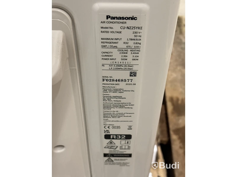 LUFTVÄRMEPUMP PANASONIC NZ25YKE UTEDEL