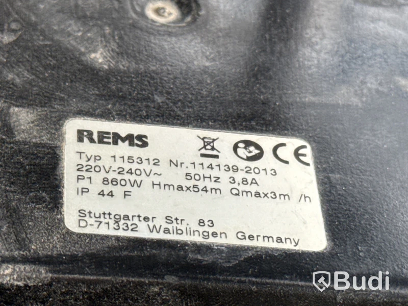 Provtryckningspump REMS, 860 W