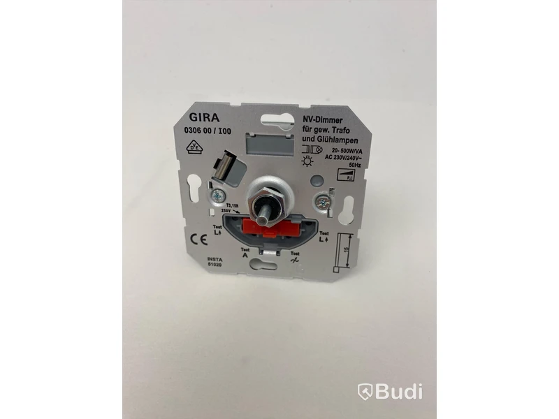 10 st. Lågvoltsdimmer med täckplatta Gira, System 55, kritvit, 20-500W