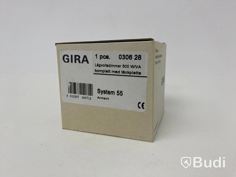 10 st. Lågvoltsdimmer med täckplatta Gira, System 55 antracit, 20-500W
