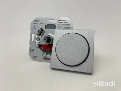 10 st. Lågvoltsdimmer med täckplatta Gira, System 55, aluminium, 20-500W