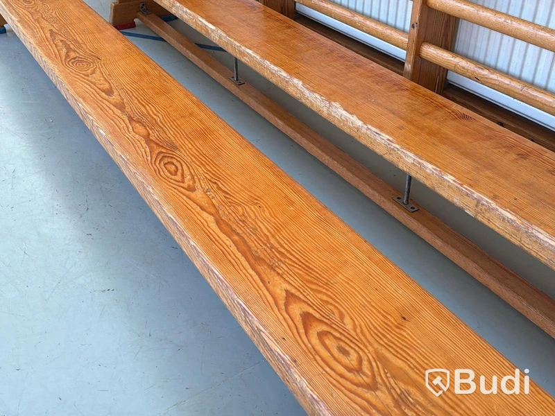 2 st gymnastikbänkar, brun trä, 340x25x30 cm