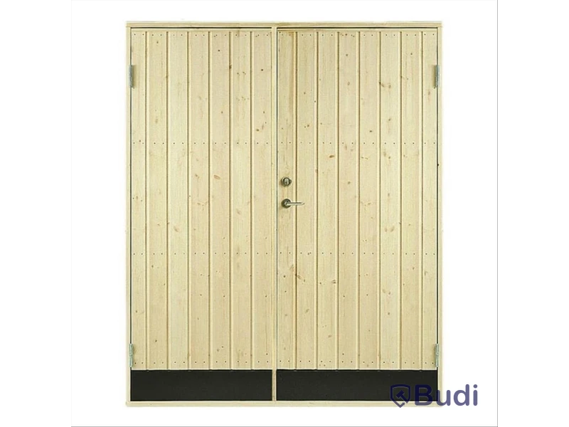 KALLFÖRRÅDSDÖRR VIBOSTUGAN 15,3X20 HÖGER RAK PANEL 10° DUBBELDÖRR
