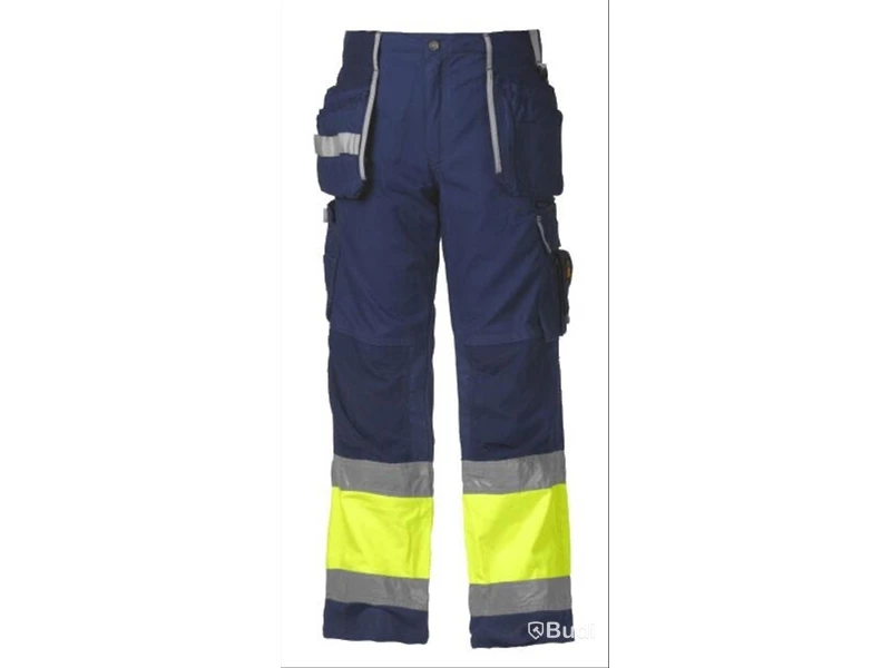 4 st. HANTVERKARBYXA BJÖRNKLÄDER, JUBILEUM VARSEL KLASS 1 MARIN/GUL, OLIKA STORLEKAR