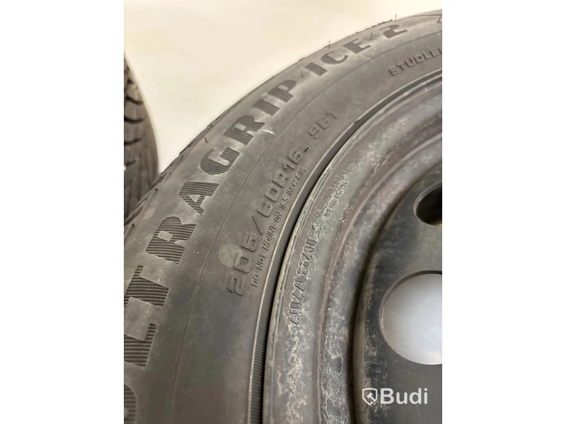 Set of 4 wheels, Goodyear Ultra Grip Ice 2, 205/60R16 96T | Studless winter tires