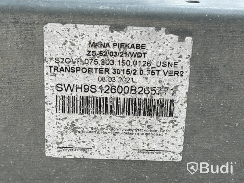 Unbraked tandem-axle trailer Temared | 750 kg | Not registration-inspected