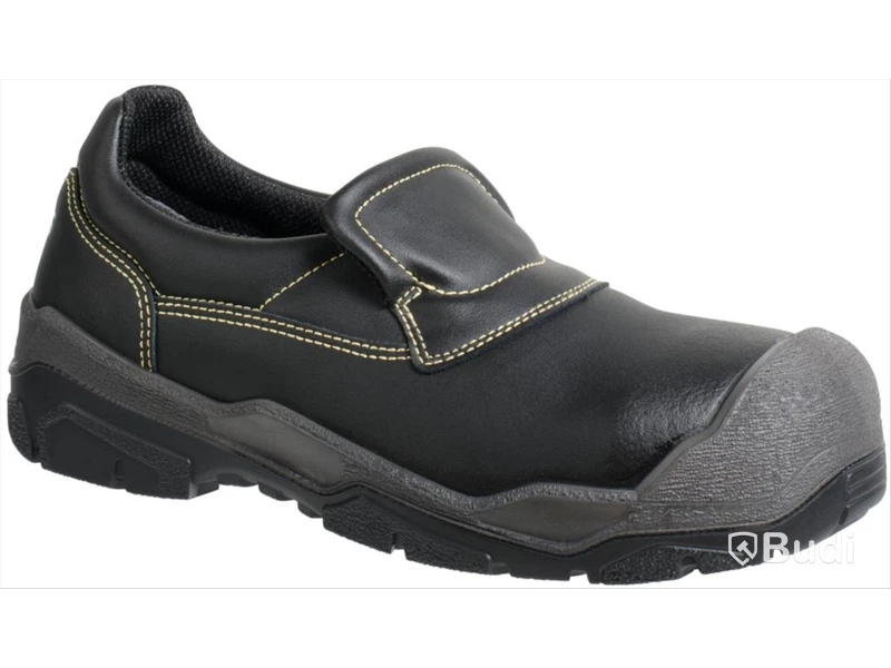 (NEW) JALAS 1550 SAFETY SHOE, SIZE 37, S2, BLACK LEATHER, WITHOUT LACES