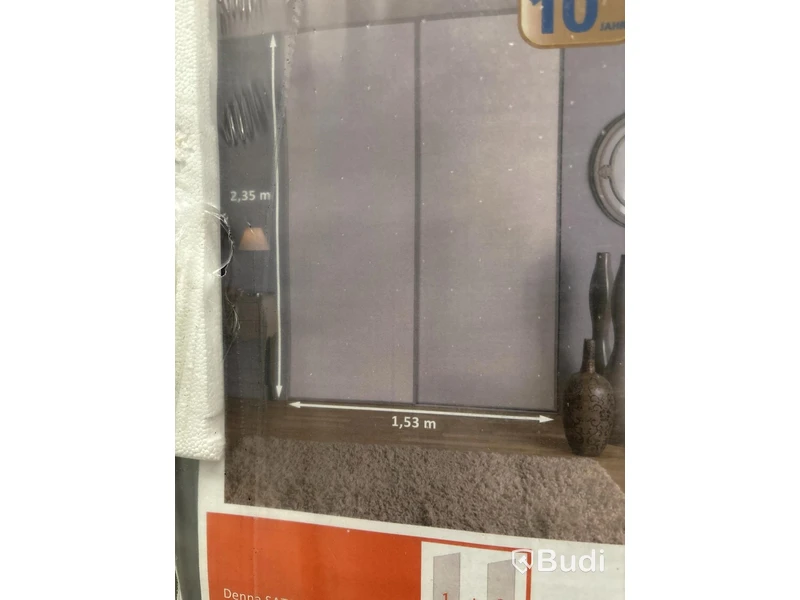 SKJUTDÖRR 1530X2355MM VIT/LJUSGRÅ 2-PACK