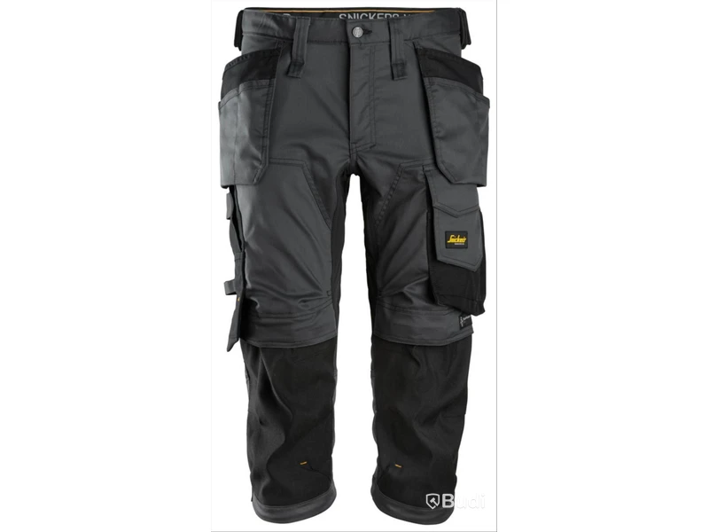 (NEW) SNICKERS PIRATE TROUSERS, 6142 GREY/BLACK STRETCH AW HF, SIZE 44