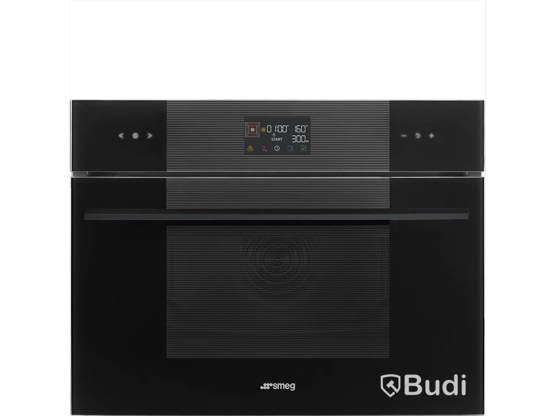 Kombinationsmikrovågsugn Smeg Kompaktugn 45 cm, Svart, Linea SO4102M1B3