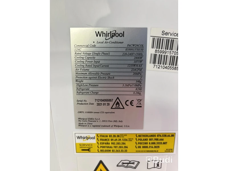 Luftkonditionering Whirlpool, PACw29COL