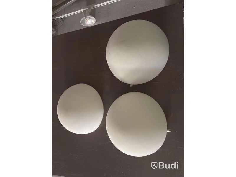 3 Light Fixtures with Glass Shades