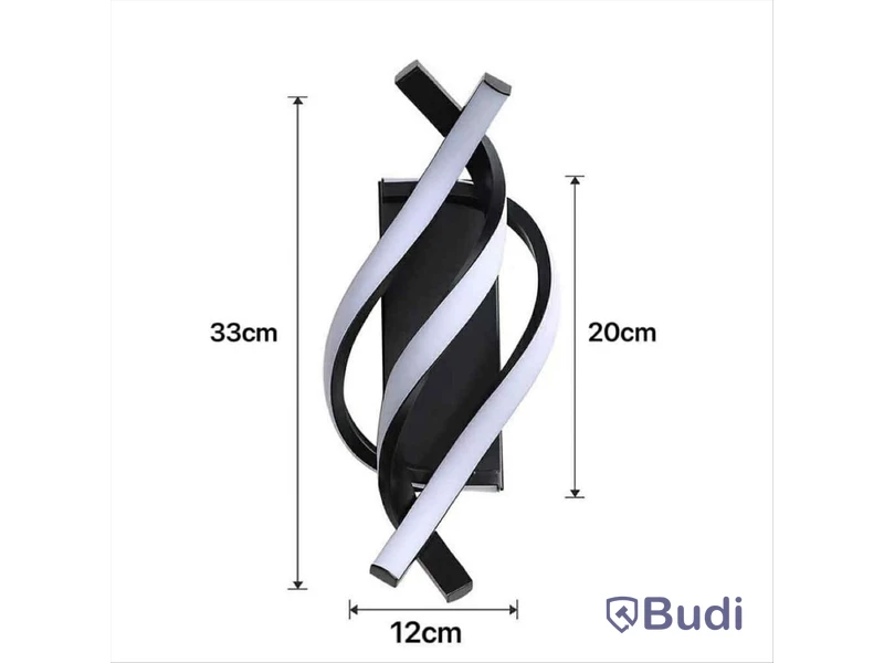 Parti med 4 st LED-lampor, spiral, svart aluminium - fri frakt