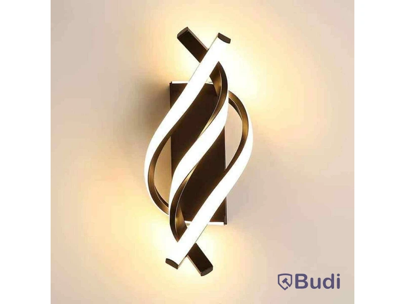Parti med 4 st LED-lampor, spiral, svart aluminium - fri frakt