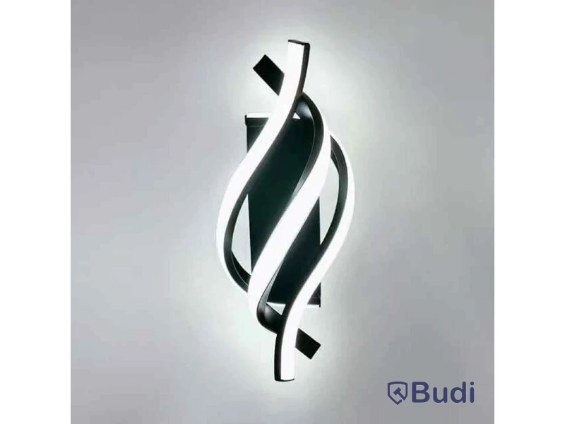 Parti med 4 st LED-lampor, spiral, svart aluminium - fri frakt