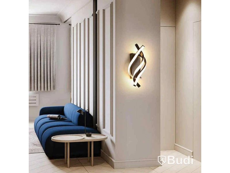 Parti med 4 st LED-lampor, spiral, svart aluminium - fri frakt