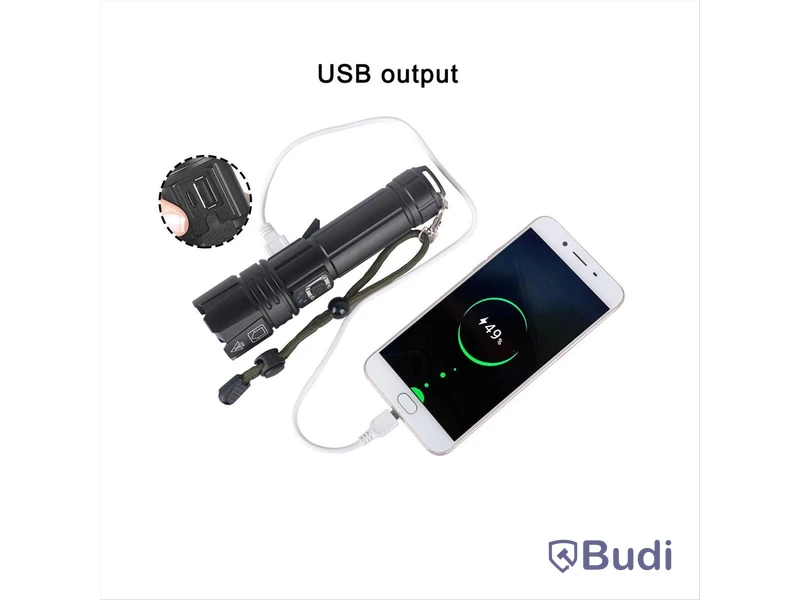 Parti med 4 st LED-ficklampor, 3000 lumen, usb-c laddning - fri frakt