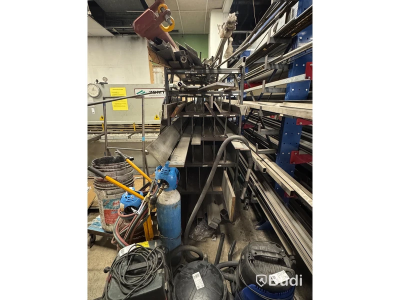 Large lot of steel profiles including storage racking