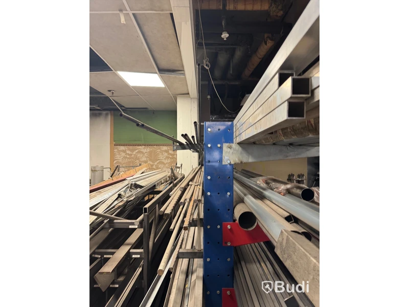 Large lot of steel profiles including storage racking