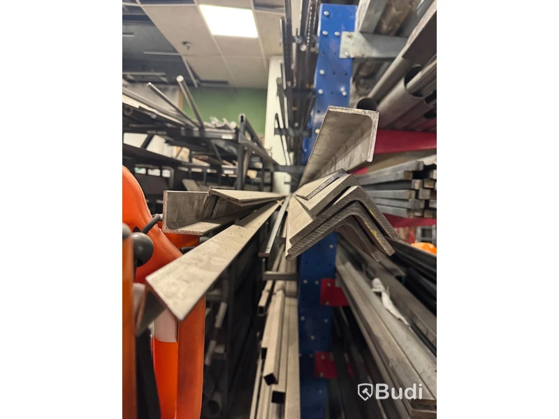 Large lot of steel profiles including storage racking