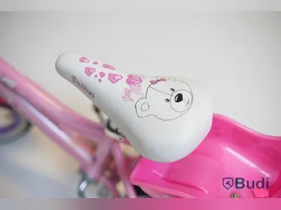 Cykel inkl. stödhjul Pollux, med docksits, hjul 12 tum, ram 6 tum, rosa