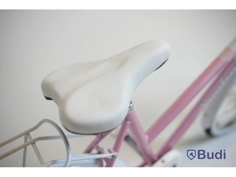 Cykel Svalan, City, hjul 24 tum, ram 14 tum, vit/ljus rosa
