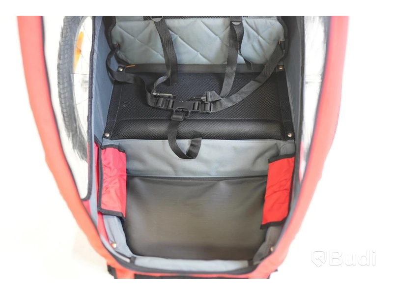 (NEW) Rex bicycle trailer for 1 child, grey/red/black