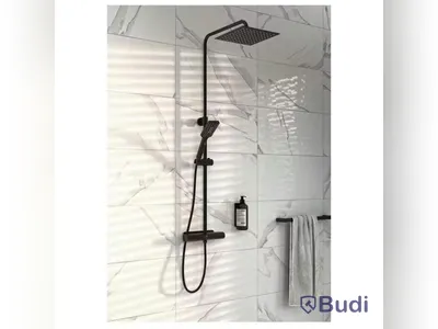 (NEW) Gustavsberg Estetic Square 150 cc rain shower, matte black