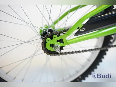 Cykel Tiger, MTB heldämpad, hjul 20 tum, ram 10 tum, svart/grön