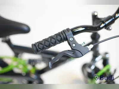 Cykel Tiger, MTB heldämpad, hjul 16 tum, ram 8 tum, svart/grön