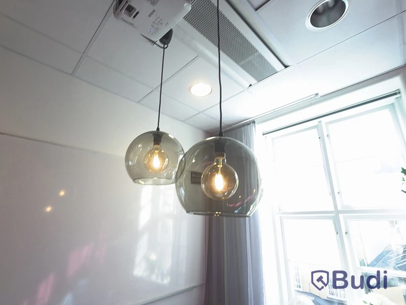 2 Ceiling Lamps, Smoked Glass