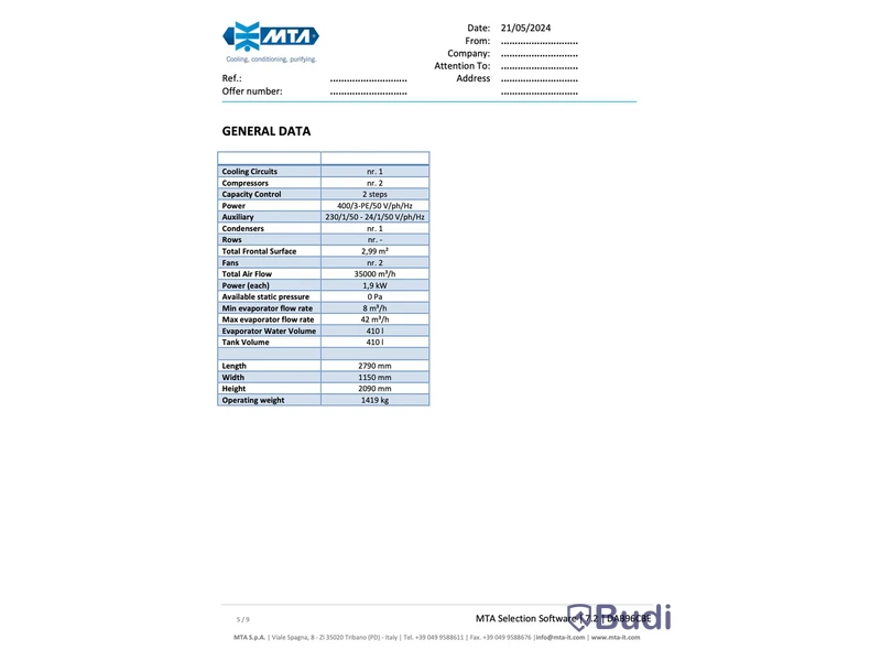 Processkylare MTA TAEvo Tech 401, 2019