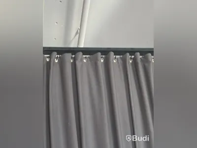 Curtain panel, grey, opaque