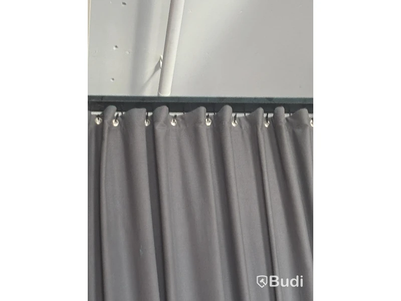 Curtain panel, grey, opaque