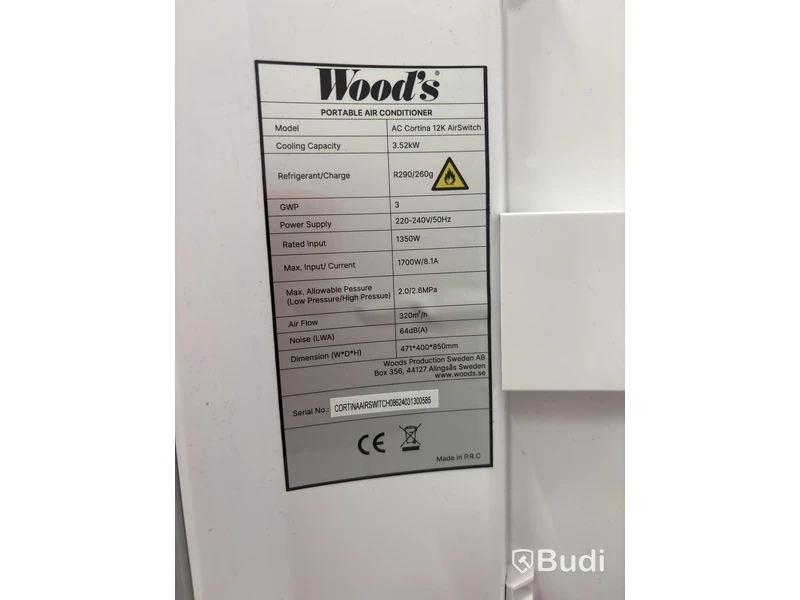 AC WOOD'S CORTINA AIR SWITCH 12000BTU