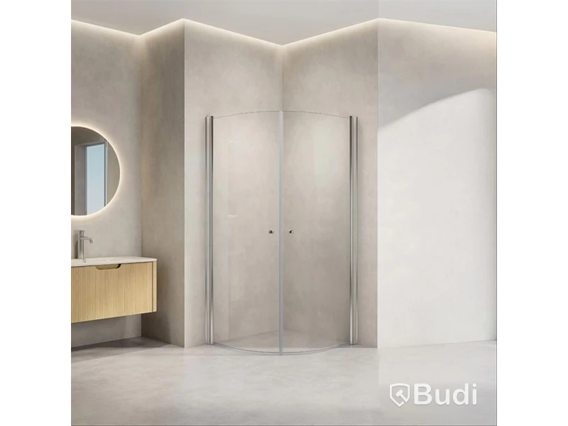 (NEW) NORTIQ ANHOLT ROUND SHOWER ENCLOSURE CLEAR GLASS 90X90 CM