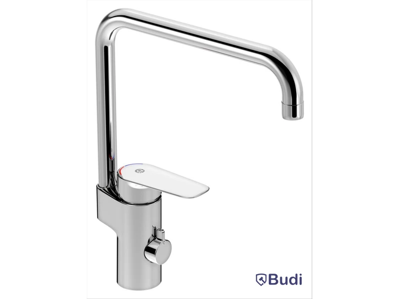 (NEW) GBG ATLANTIC KITCHEN MIXER TAP WITH DISHWASHER SHUT-OFF, HIGH SPOUT, CHROME
